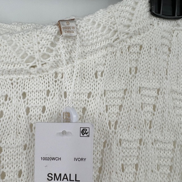 WAYF - Womens High Rise Open Stitch Straight Leg Pants in Ivory Size Small NWT - Picture 6 of 14